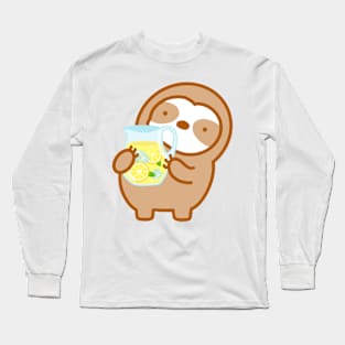 Cute Lemonade Sloth Long Sleeve T-Shirt